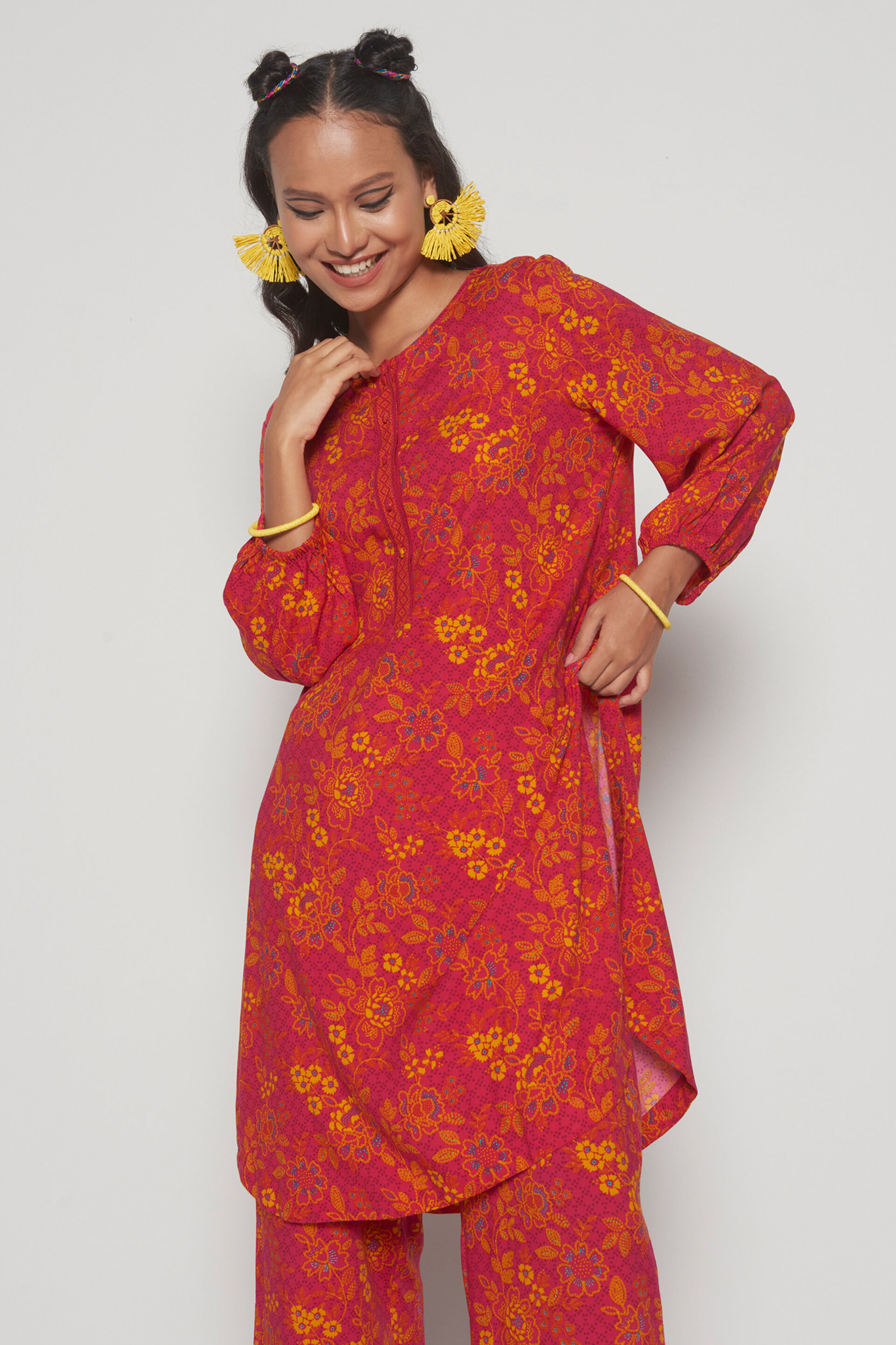 Surajmukhi Tunic Set, Pink, image 5